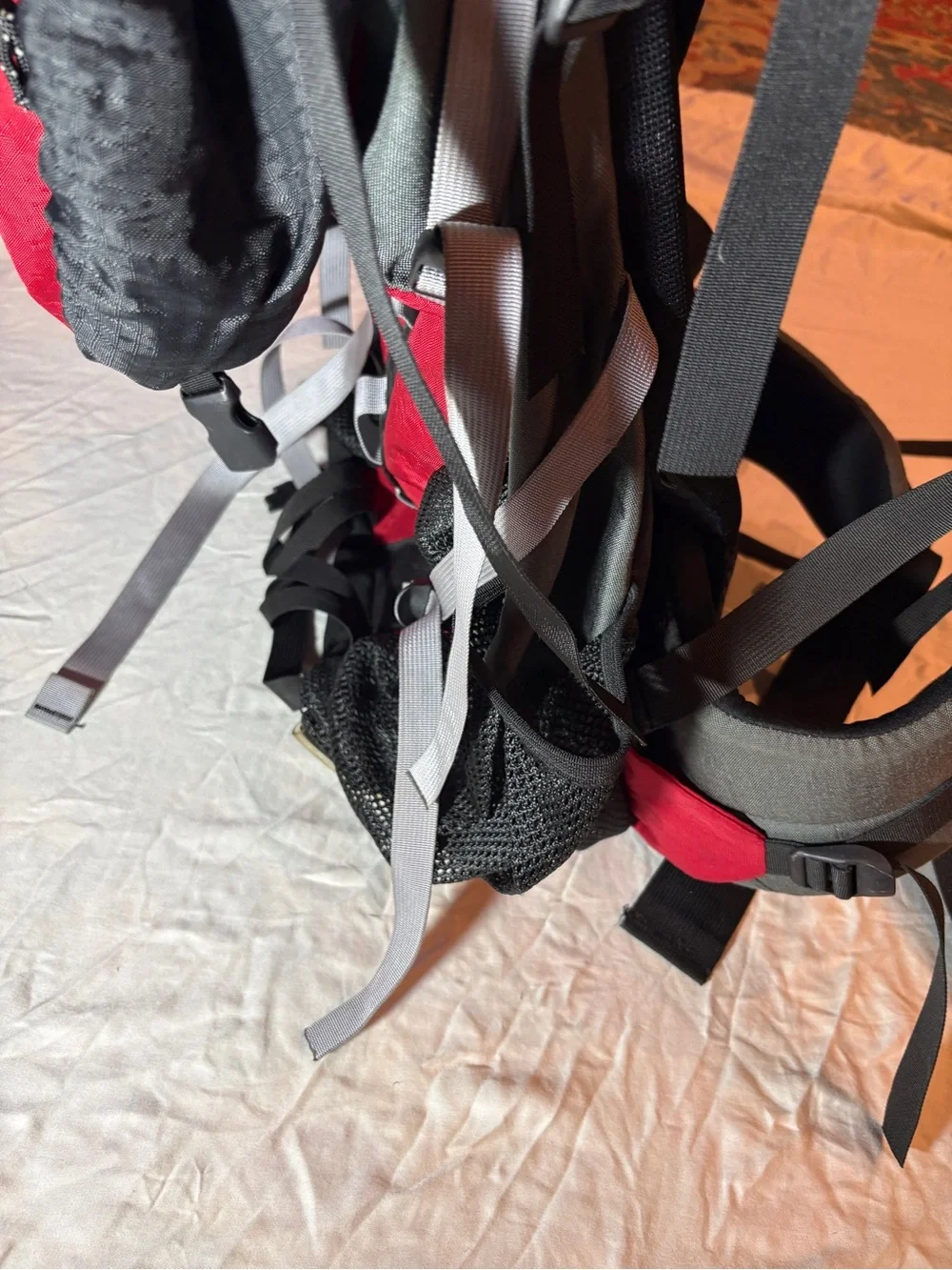 Gregory red and black technical hiking pack